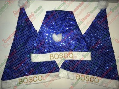 Blue Sequin Santa Hats ID-97