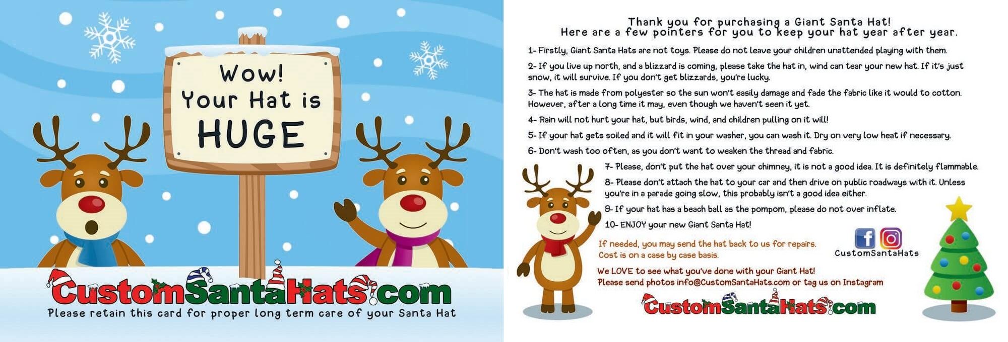 Giant Santa Hat Care Card 2020