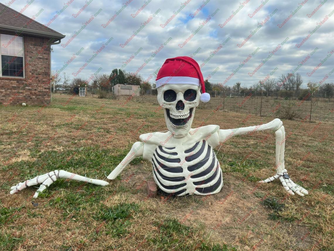 Santa hat for Ground Breaking Skeleton
